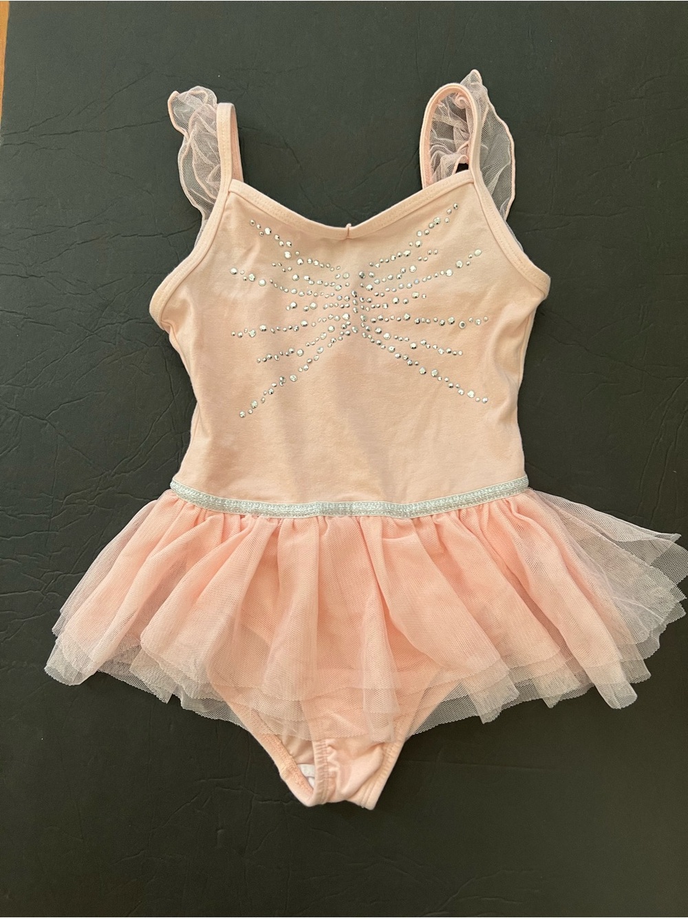 Cat&Jack Girls Pink Rhinestone Tutu Leotard Ballet Dress Size S 6/6X Dancewear